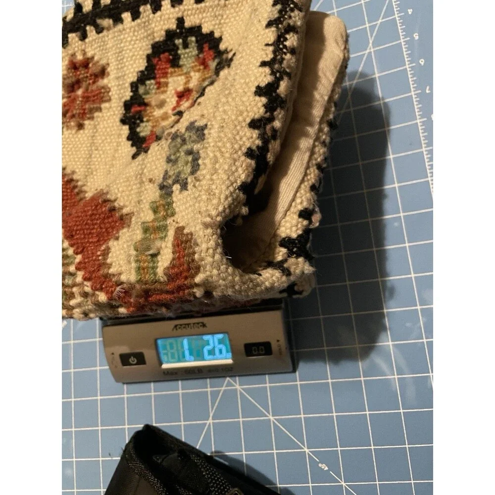 Vintage Kilim Pillow Cushion Cover Square 100% Wool Jute Home Décor Pillows 17”
